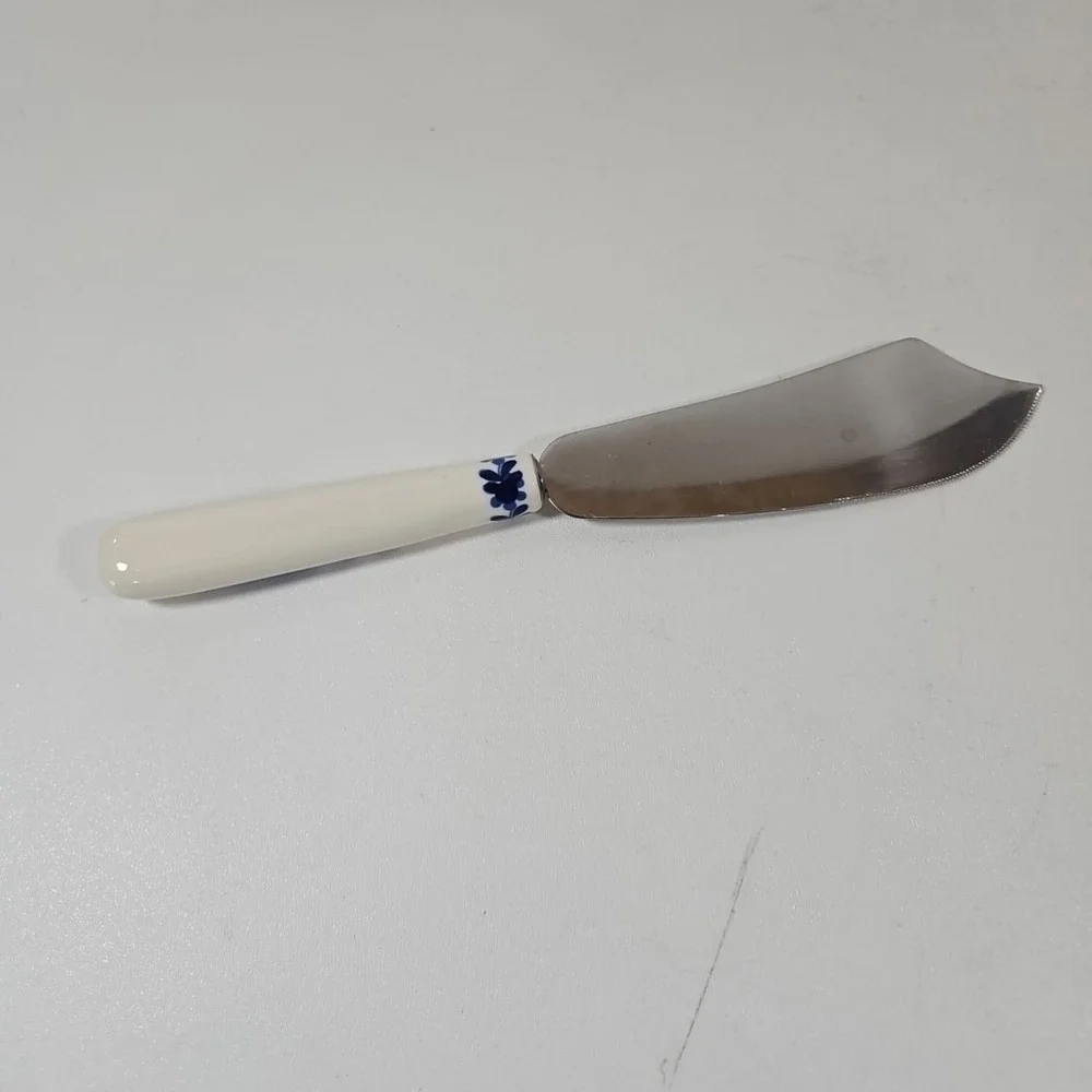 Vintage Dutch‎ Elesva Porcelain Stainless Steel Cheese Knife Windmill